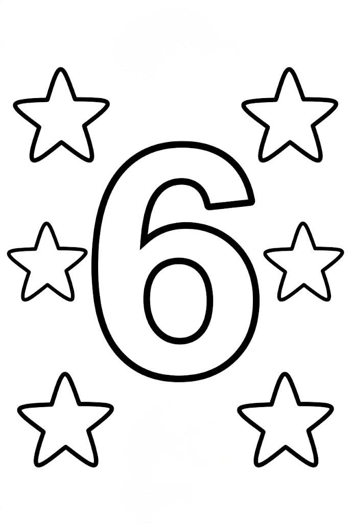 17 Spectacular Stars Crafts for Kids To Make Together 9 Number 6 Stars Coloring Page Christian Toddler Activity Printable