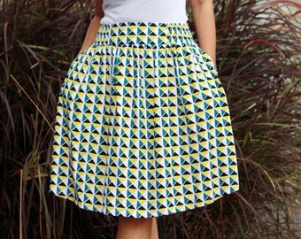 White midi skirt, flag skirt, nautical skirt, cruise skirt, triangle skirt, sailing skirt, yachting skirt, womens midi skirt, ready to ship