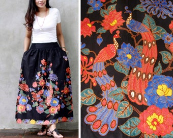 Phoenix skirt, batik sarong skirt, bouquet skirt, peacock skirt, peony skirt, culture skirt, bird skirt, plant skirts, camellia skirt