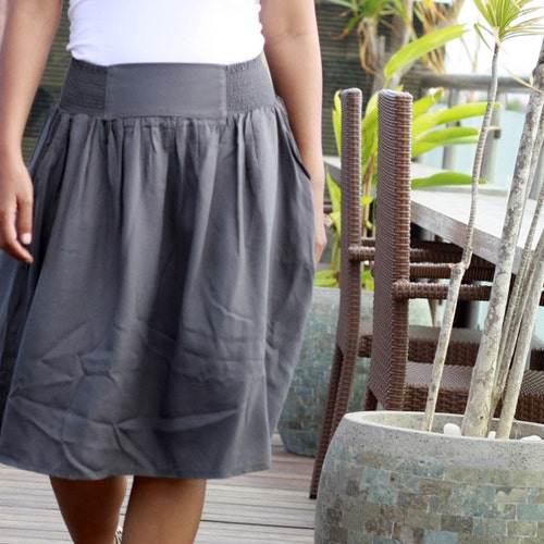 gray work skirts