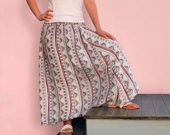Schwarz-weiße Haremshose: Ikat-Muster, Sarouel