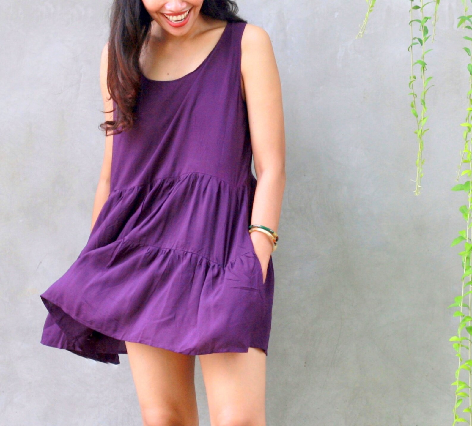 BABY DOLL MINI DRESS WITH RUFFLE DETAIL