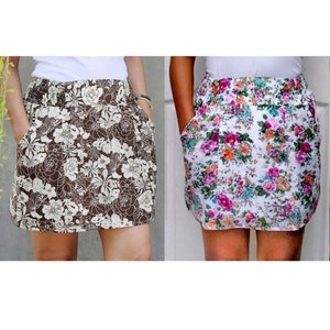 Floral mini skirt, mini skirt with pocket, high waist mini skirt, dance skirt, kawaii skirt, travel skirt, y2k skirt, cute skirt, sexy skirt