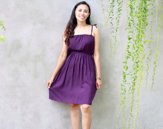 Purple spaghetti strap best sale dress