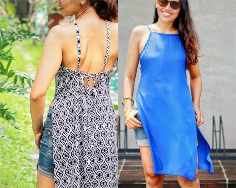 Long Tank Top Dress Apron Dress Halter Top Dress Singlet Etsy