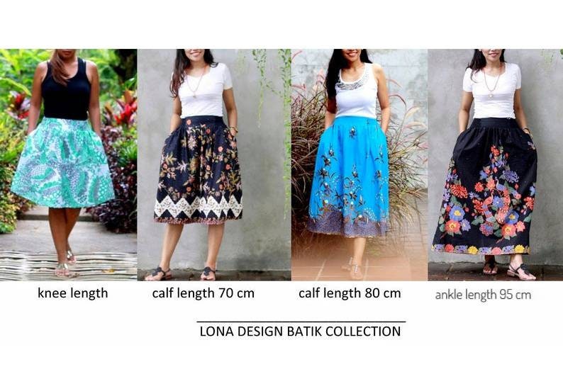 Peony Skirt Red Batik Skirt Party Midi Skirt Tea Length Etsy