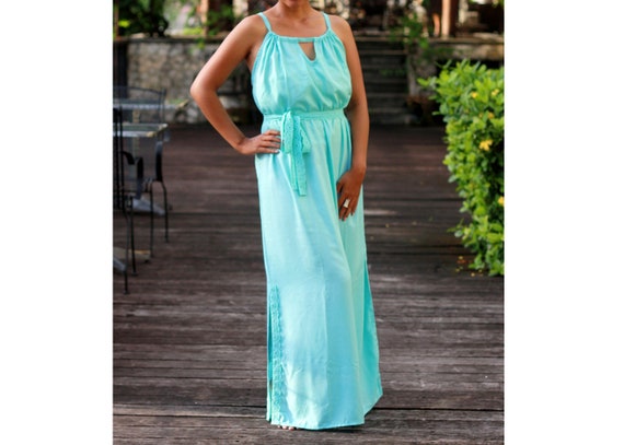 Dusty blue cheap summer dress