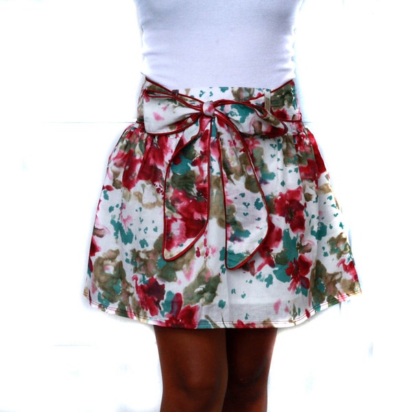 Spring Blueberry Splash Abstract Floral Mini Skirt