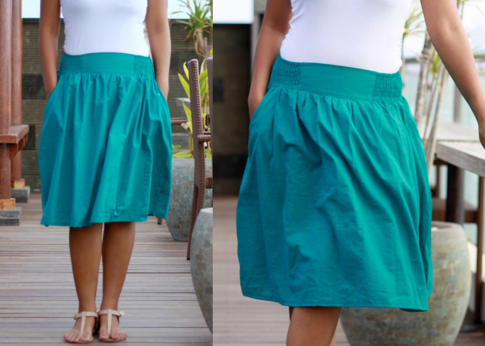 Womens Midi Skirt With Pockets Modest Bridesmaid Skirt Work Etsy