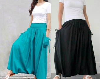 S to XXL harem pants, high rise pants, maxi skirt pants, loungewear pants, comfortwear, pantalon, palazzo, wide leg pants, custom made pants