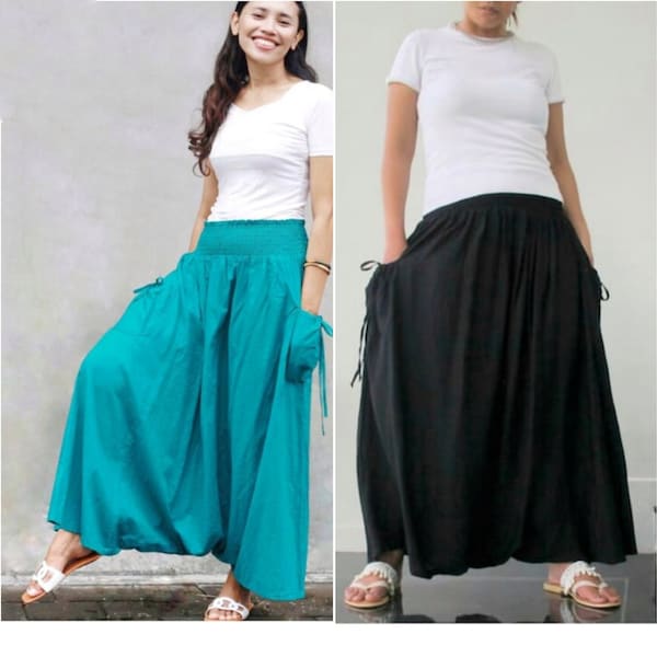 S to XXL harem pants, high rise pants, maxi skirt pants, loungewear pants, comfortwear, pantalon, palazzo, wide leg pants, custom made pants