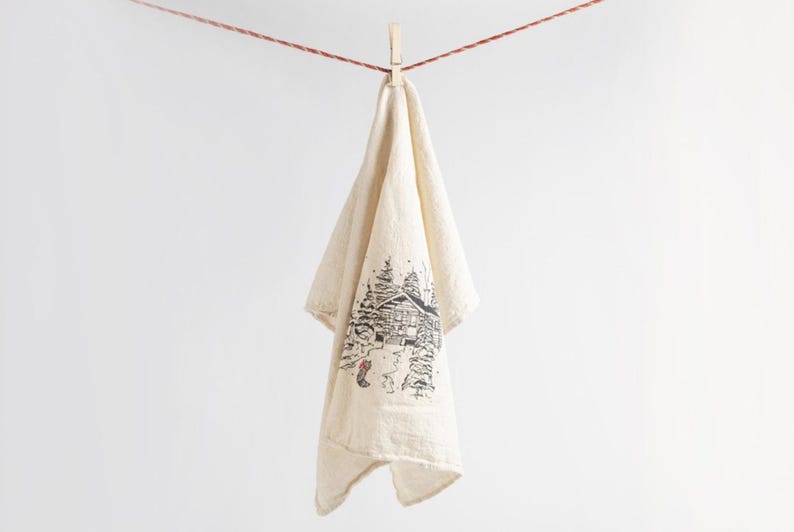 birdandbuffalo Fox at the Cabin Tea Towel - Thumbnail 5