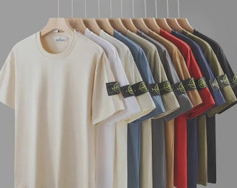 STONE ISLAND 2026 Men’s Short Sleeve T-Shirts & Polo Shirts – Ribbed Collar Compass Badge Logo – NEW Collection