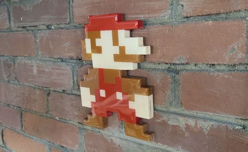 Solid Mario Solid Wood Game Wall Art Super Mario Brothers 1 Mario the 3A - Etsy