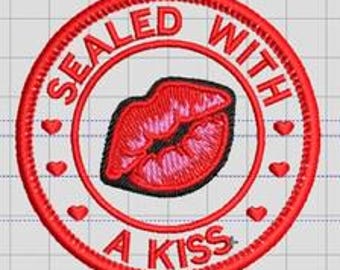 ARCHIVO DE BORDADO DIGITAL** Diseño de bordado de parche de beso