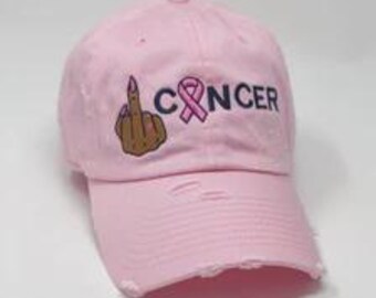 Gorras vintage desgastadas para concienciación sobre el cáncer de mama, gorra de superviviente, gorra de luchadora, el cáncer apesta, lazo contra el cáncer