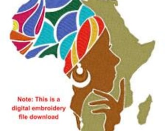 Archivos de siluetas de rostros africanos, historia negra, mujer afroamericana. Este NO es un parche terminado. SOLO un archivo.