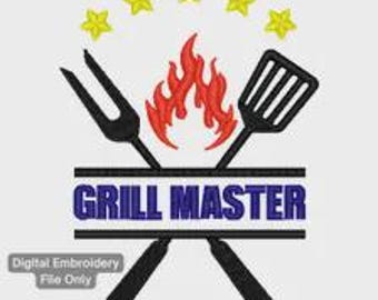Archivo de bordado Grill Master, archivo de bordado. Este NO es un producto terminado. Solo el archivo.
