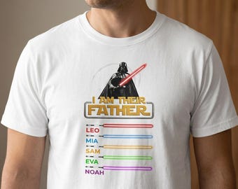 Custom "I Am Their Father" T-Shirt | Sci-Fi Lightsaber Family Names Gift