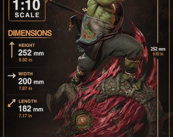 Ganondorf Zelda Tears of the Kingdom harsfiguur NomNom - Handgemaakt 3D-geprint beeldje - Geschilderd of ongeschilderd doe-het-zelf bouwpakket - Cadeau voor gamers