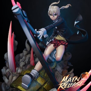 Maka Albarn Soul Eater 3D Printed Figure | Hand Painted or Unpainted Resin Statue | Scythe Meister Diorama NomNom Figures | Anime Manga Gift