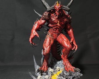 Diablo Lord of Terror 3D-geprinte figuur | Handgeschilderd of ongeschilderd harsbeeld | Prime Evil Diorama NomNom Figures | Blizzard Gaming cadeau