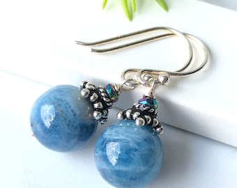 Offerta 4+1 Gratis – Orecchini Pendenti In Argento Con Grandi Zirconi Blu Acquamarina