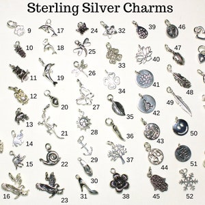 Add-On Sterling Silver Charms, Add a Charm to Necklace or Bracelet, personalized symbols of love good luck fortune talismanic gifts for her