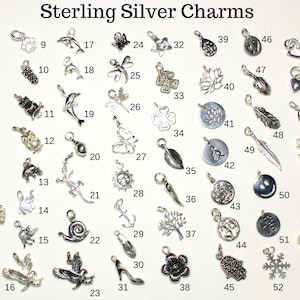 Add-On Sterling Silver Charms, Add a Charm to Necklace or Bracelet, personalized symbols of love good luck fortune talismanic gifts for her