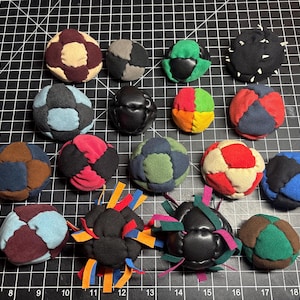 Hand Stitched Footbag - Handmade Hacky Sack - 8 and  14 panel -  Custom Bags