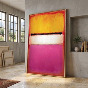 Vetgedrukte kleurenblok canvas muurkunst, moderne abstracte schilderkunst, levendige rechthoekige kunst, hedendaags huisdecor, canvas grote muur