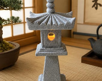 Farol de pagoda japonés, decoración de jardín zen, mini estatua de farol de piedra.