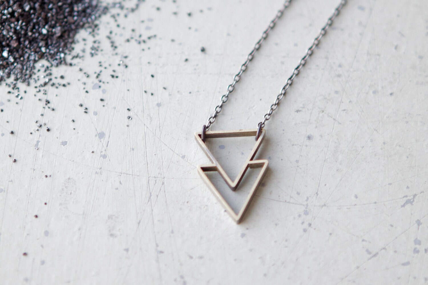 the Double Triangle necklace Etsy
