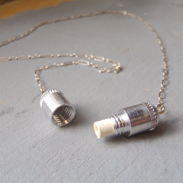 the Note & Capsule necklace -  best friends, anniversary, paper anniversary, going away gift, secret note, secret message