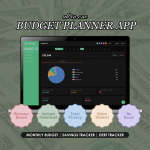 App per la pianificazione del budget in modalità scura, tracker di spese e entrate, dashboard di finanza personale, strumento di gestione del denaro basato su browser, obiettivi di risparmio, debiti