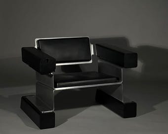 Chaise moderne en métal DXF | Fauteuil industriel | Lime pour meubles découpée au laser