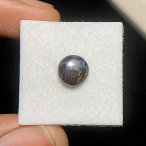 Opala matriz Boulder genuína, redonda, 8x8x3mm, 1,7 ct, gema de opala matriz de pedra de ferro natural, gema solta com brilho azul vívido para engaste de anel.