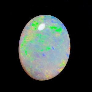 Natural 2.2ct Australian White Crystal Opal 12x10x4mm | Radiant Multi Color Pinfire Oval | Premium Loose Stone for Gold Setting