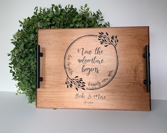 Personalized Maple Serving Tray, Engraved Wooden Platter, Unique Wedding Gift