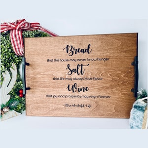 It&#39;s a Wonderful Life Christmas Gift, Serving Tray, Bed Tray, Wood Tray, Charcuterie Board, Bread Board, Wine Tray, Realtor Closing Gift