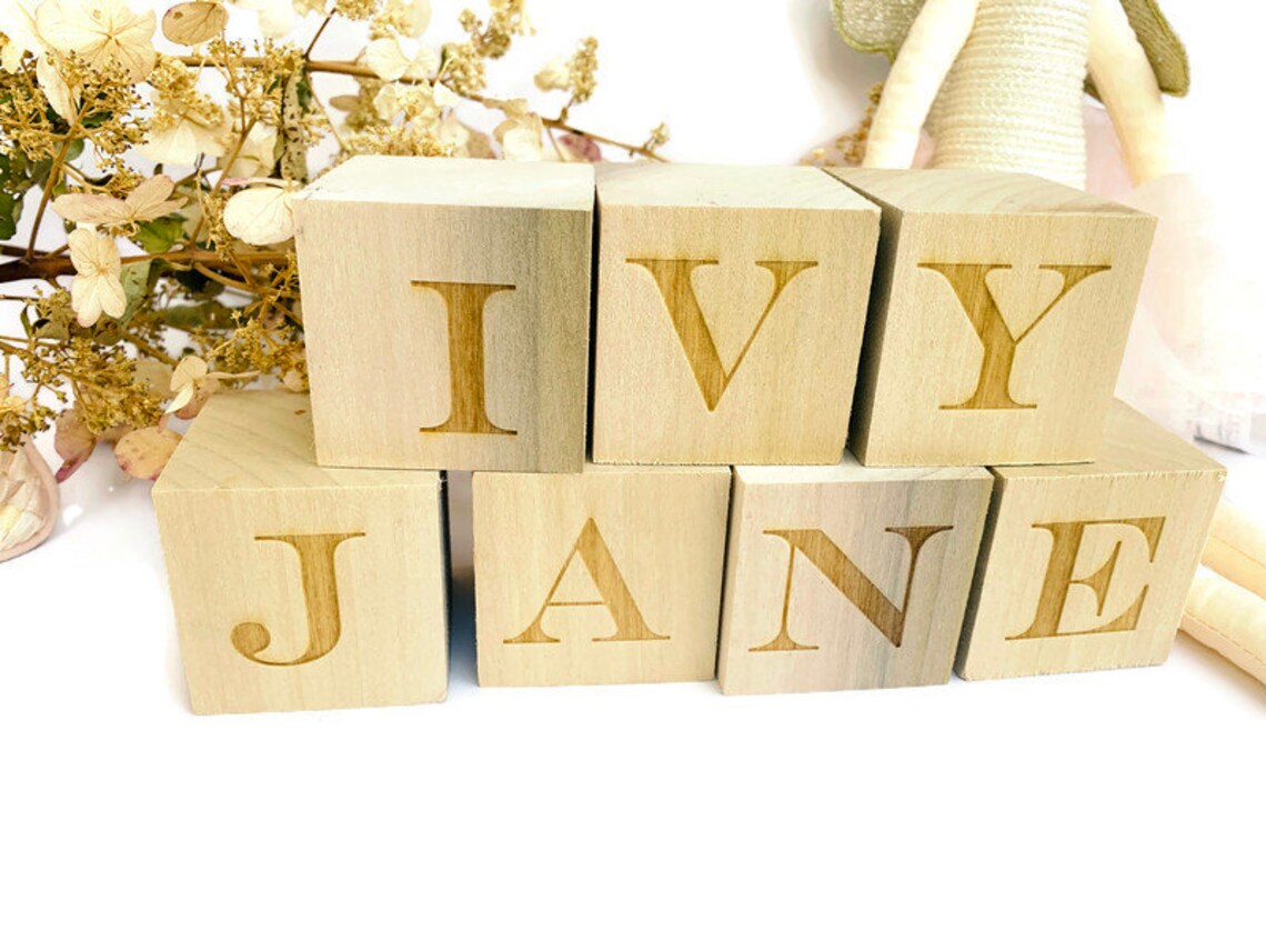 Wood Name Blocks Baby Blocks Decorative Blocks Etsy