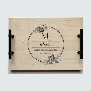 Personalized Serving Tray, Personalized Wedding Gift, Breakfast in Bed Tray, Anniversary Tray,  Wooden Tray, Serving Tray with Handles, Tray