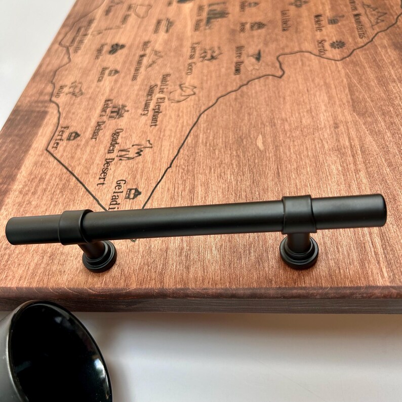 Ethiopia Map Serving Tray: Engraved Maple Wood Coffee Ceremony Tray image 3