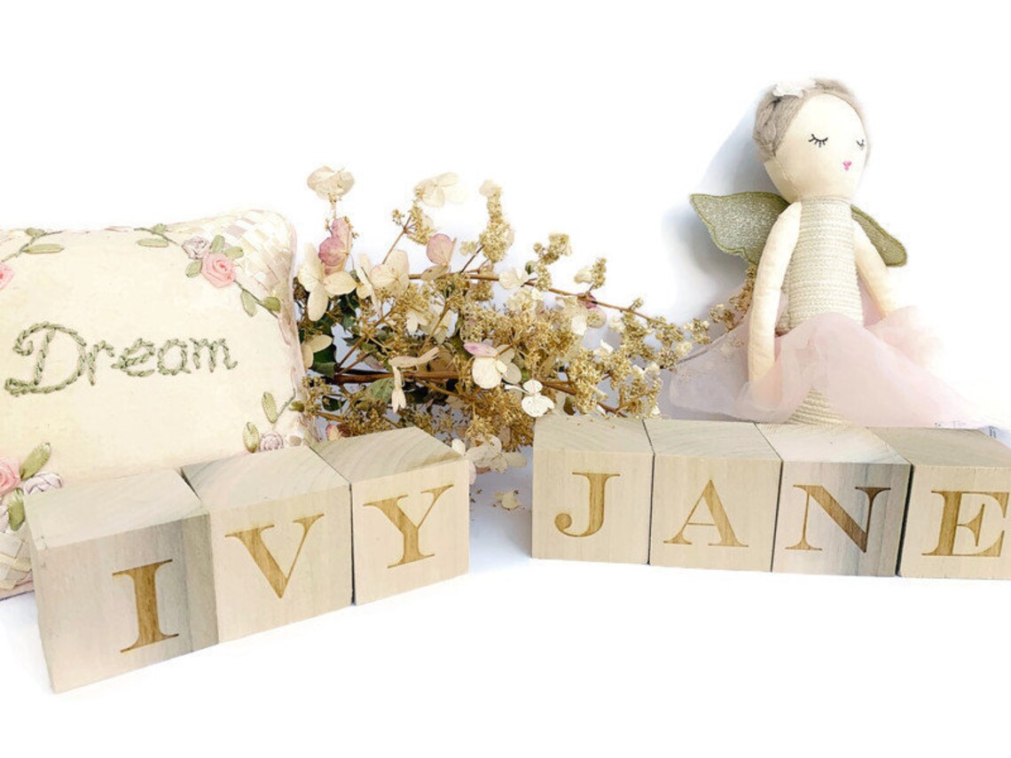 Wood Name Blocks Baby Blocks Decorative Blocks Etsy