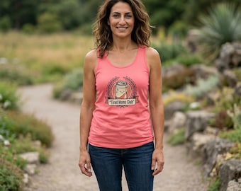 Tired Moms Club Tank Top | Coffee Badge Graphic
