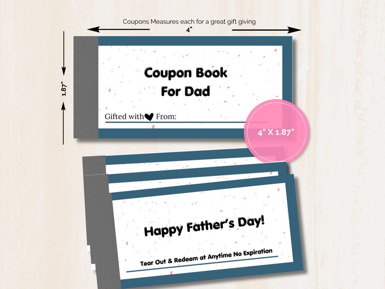 Dad Coupon for Father's Day Printable, DIY Gift From Family, Son ...