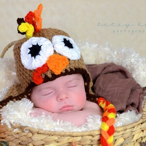 Crochet Turkey Hat, photography prop, crochet hat,