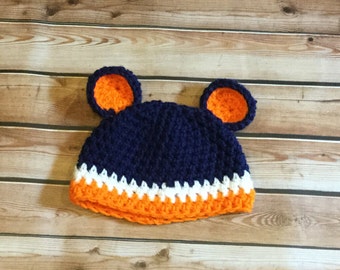 Crocheted Bear hat, newborn photo, shoot, baby, shower gift Great for boy or girl