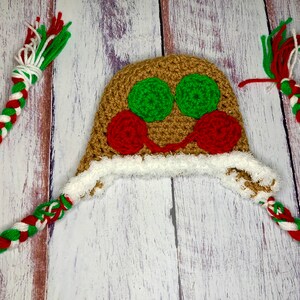 Gingerbread hat, christmas hat, crochet christmas hat   Toddler size