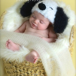 Soft and fuzzy   Puppy Crochet hat  Puppy  Hat,